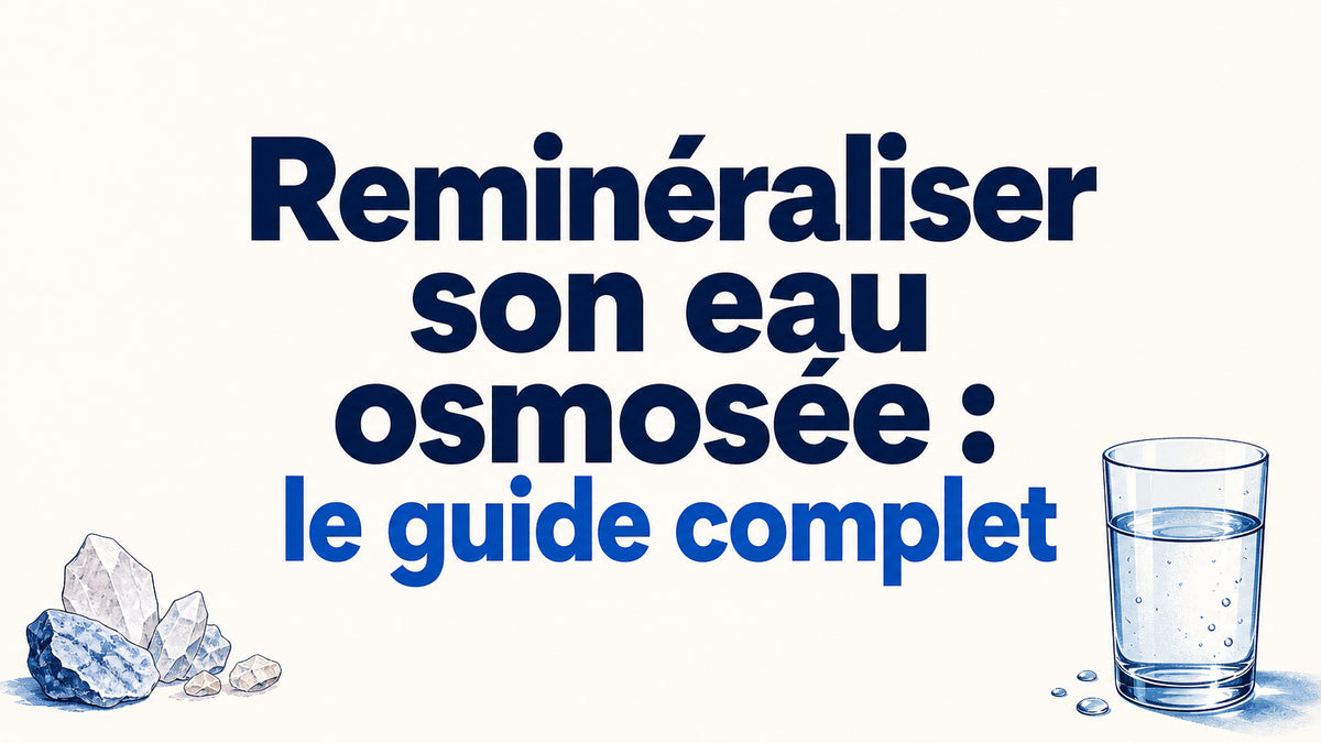 Verre d'eau pure posé près d'un système de filtration par osmose inverse dans une cuisine moderne